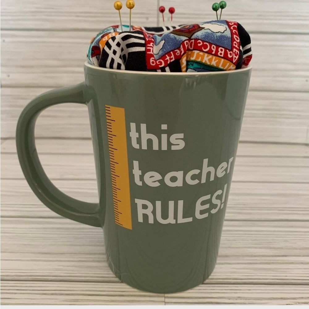 Handmade Upcycled Teacher Pin Cushion Sewing Gifts - Picture 4 of 5